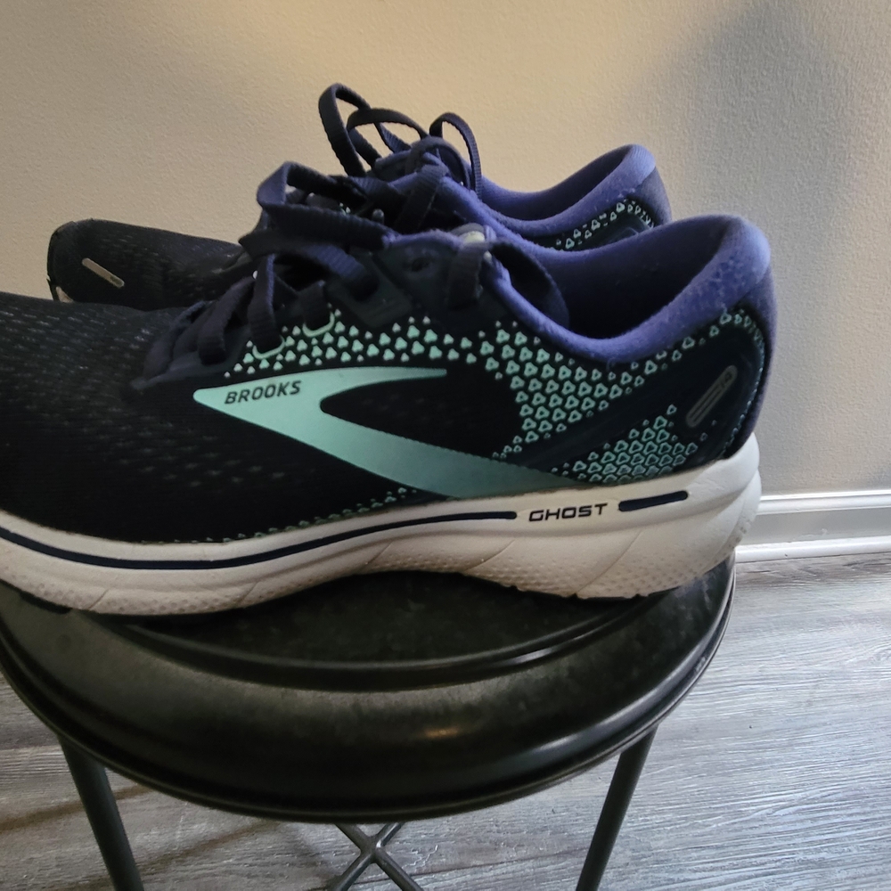 Brooks Women's Ghost Running Shoes - Navy and Teal